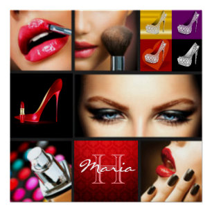 Poster Conception de mode de maquillage en bâton