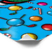 Poster Conception de monogramme de golf de Noël (Coin)