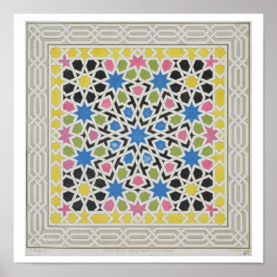 Poster Conception de mosaïque d'Alhambra, 'de l'Arabe
