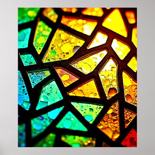 Poster Conception de mosaïque lumineuse abstraite vibrant (Devant)
