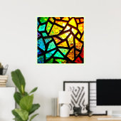 Poster Conception de mosaïque lumineuse abstraite vibrant (Bureau à domicile)