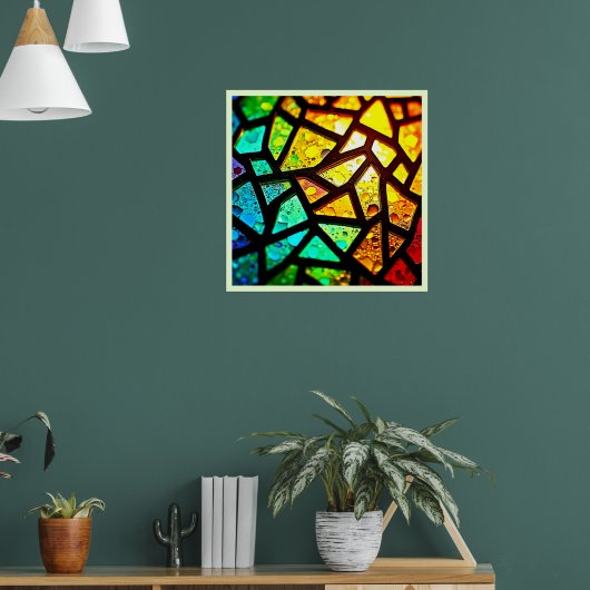 Poster Conception de mosaïque lumineuse abstraite vibrant (Salon 1)