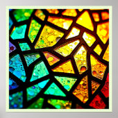 Poster Conception de mosaïque lumineuse abstraite vibrant (Devant)