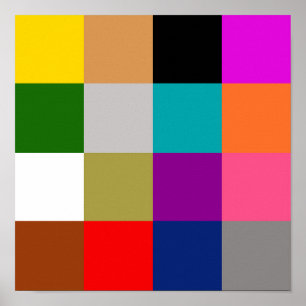 Poster Conception de motif de blocs de couleur gras color
