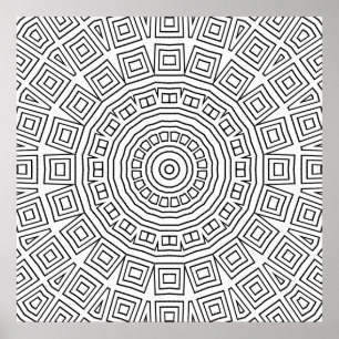 Poster Conception de motif de mandala en spirale carrée g