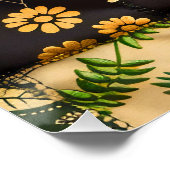 Poster ✨Conception de motif floral en patchwork botanique (Coin)