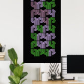 Poster Conception de motif géométrique de labyrinthe en U (Bureau à domicile)