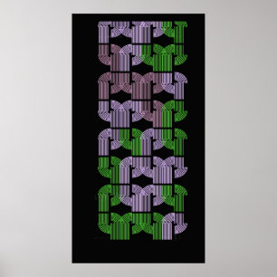 Poster Conception de motif géométrique de labyrinthe en U