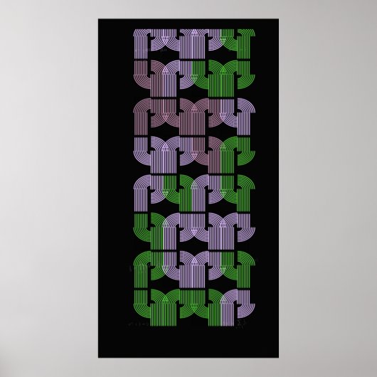 Poster Conception de motif géométrique de labyrinthe en U (Devant)