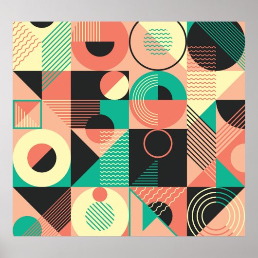Poster Conception de Motif géométrique rétro (Devant)