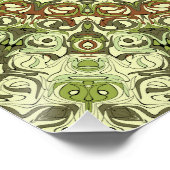Poster Conception de motif mandala de couleur vert terre  (Coin)