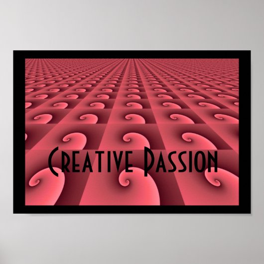 Poster Conception de motif rose profonde - Passion créati (Devant)