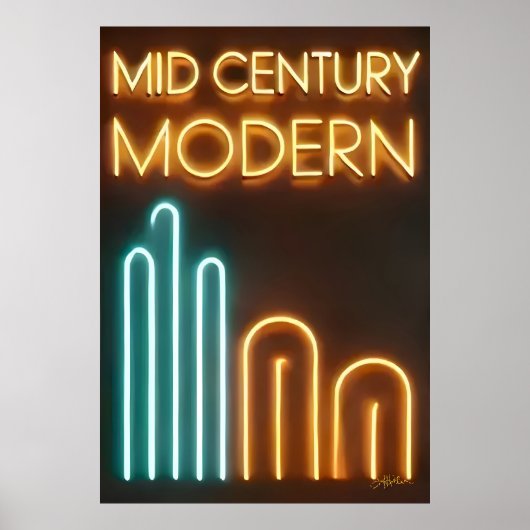 Poster Conception de néon d'art moderne du milieu du sièc (Devant)
