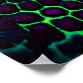 Poster Conception de nid d'abeille abstrait vert et viole (Coin)
