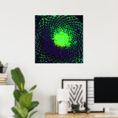 Poster Conception de nid d'abeille abstrait vert et viole (Bureau à domicile)