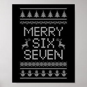 Poster Conception de Noël drôle joyeuse six sept 6 7 mème