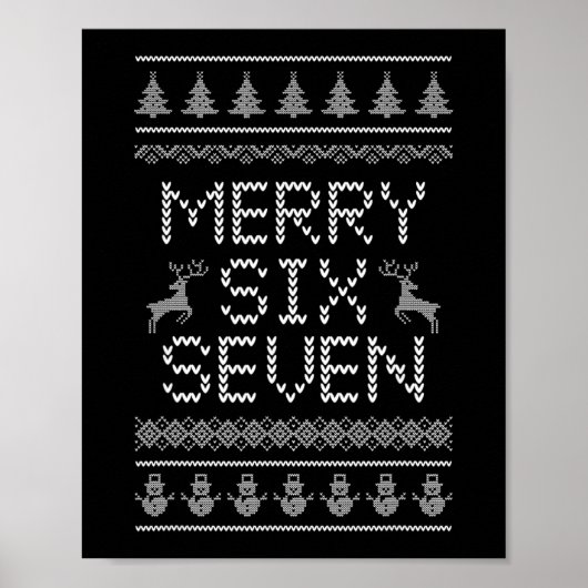 Poster Conception de Noël drôle joyeuse six sept 6 7 mème (Devant)