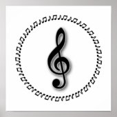 Poster Conception de notes de musique Treble Clef (Devant)