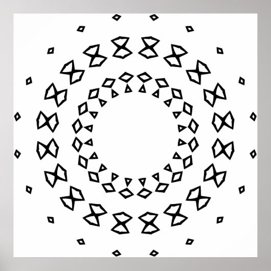 Poster Conception de page de coloriage de mandala géométr (Devant)