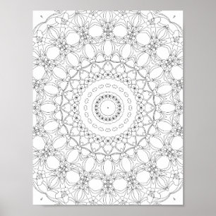 Poster Conception de page de coloriage kaléidoscope à tre