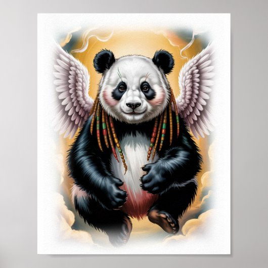 Poster Conception de panda ange jamaïcain sur un (Devant)