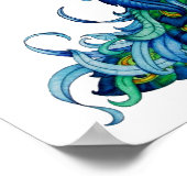 Poster Conception de paon et de libellules (Coin)