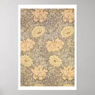 Poster Conception de papier peint de "chrysanthème", 1876