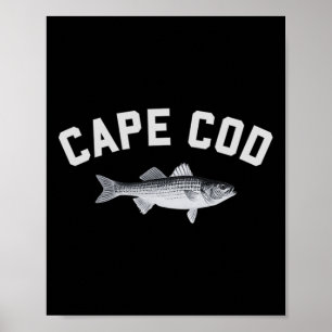 Poster Conception de pêche amusante Byss rayée Cape Cod S