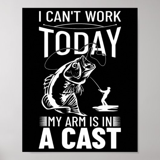 Poster Conception de pêche Je ne peux pas travailler aujo (Devant)