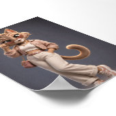 Poster Conception de personnage de chat animé 3D chic et (Coin)