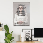 Poster Conception de photo de service funèbre élégant chi (Bureau à domicile)