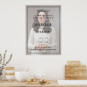 Poster Conception de photo de service funèbre élégant chi (Cuisine)