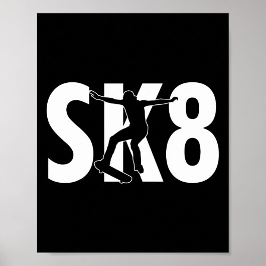 Poster Conception de planche à roulettes cool Sk8 Astuces (Devant)