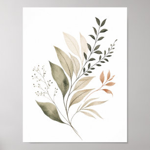 Poster Conception de plante biologique vert sauge