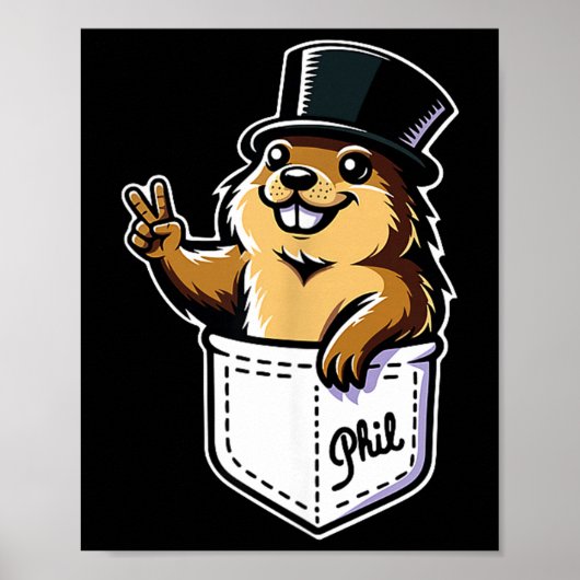 Poster Conception de poche de jour de marmotte mignonne d (Devant)