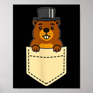 Poster Conception de poche pour le jour de la marmotte de