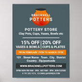 Poster Conception de pot en terre, magasin de poterie, pu (Devant)