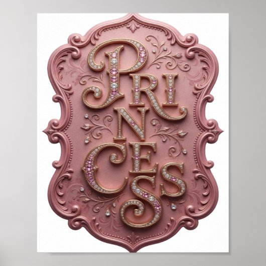 Poster Conception de PRINCESSE en or élégante (Devant)