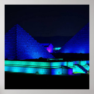 Poster Conception de pyramides bleues