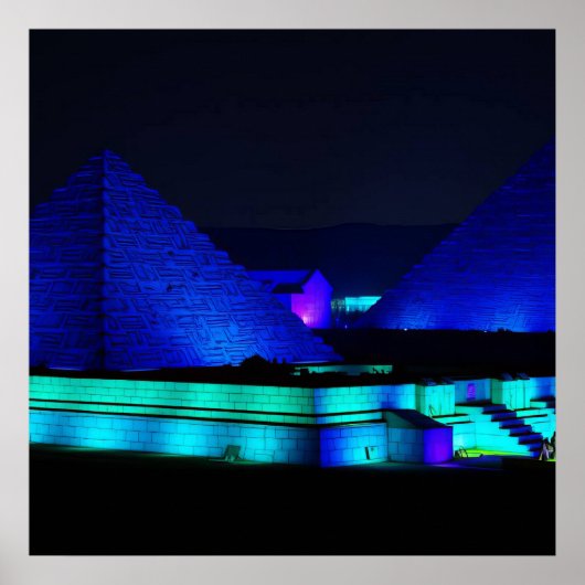 Poster Conception de pyramides bleues (Devant)