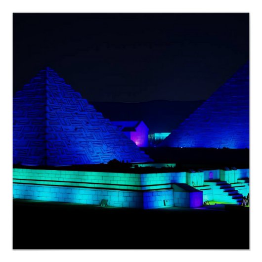 Poster Conception de pyramides bleues (Devant)