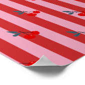 Poster Conception de rayures rouges et roses avec carte a (Coin)