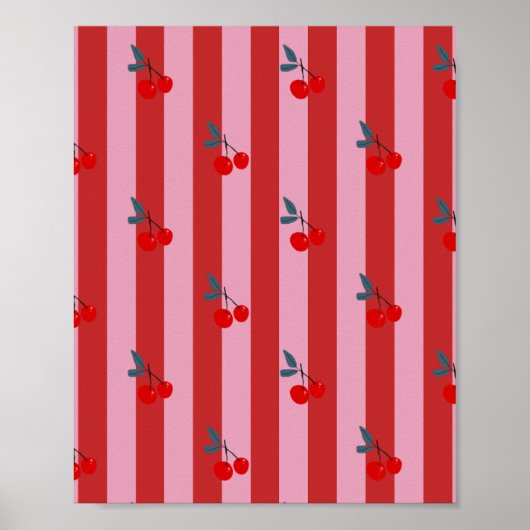 Poster Conception de rayures rouges et roses avec carte a (Devant)