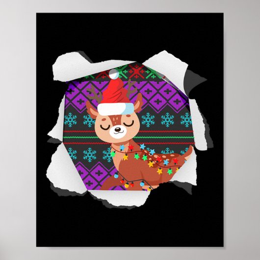Poster Conception de rennes de Noël détestable de Noël (Devant)