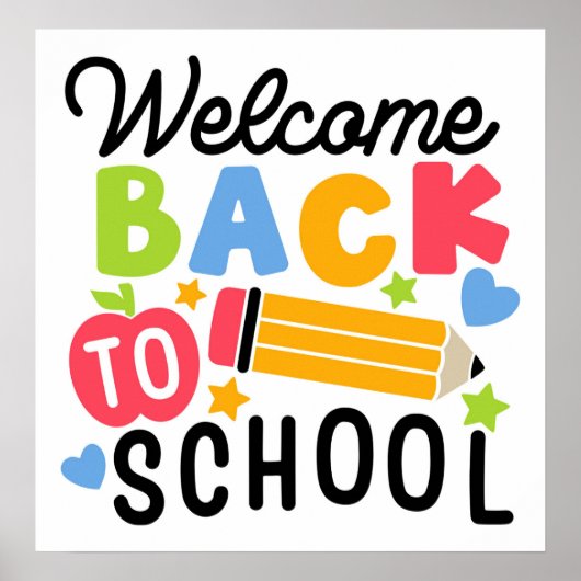 Poster Conception de rentrée scolaire colorée (Devant)