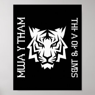 Poster Conception de S Muay Thai Tiger Art des 8 membres