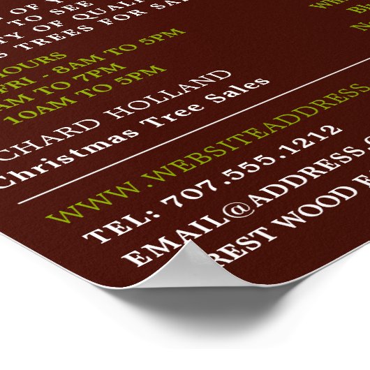 Poster Conception de sapin, vente d'arbre de Noël (Coin)