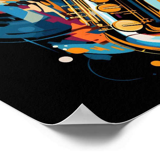 Poster Conception de saxophone Abstrait (Coin)