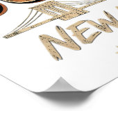 Poster Conception de script doré orné de Brooklyn New Yor (Coin)