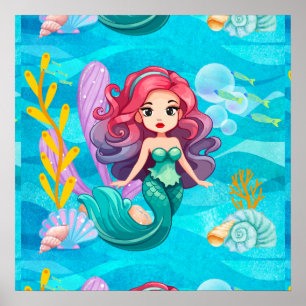 Poster Conception de sirène mystique